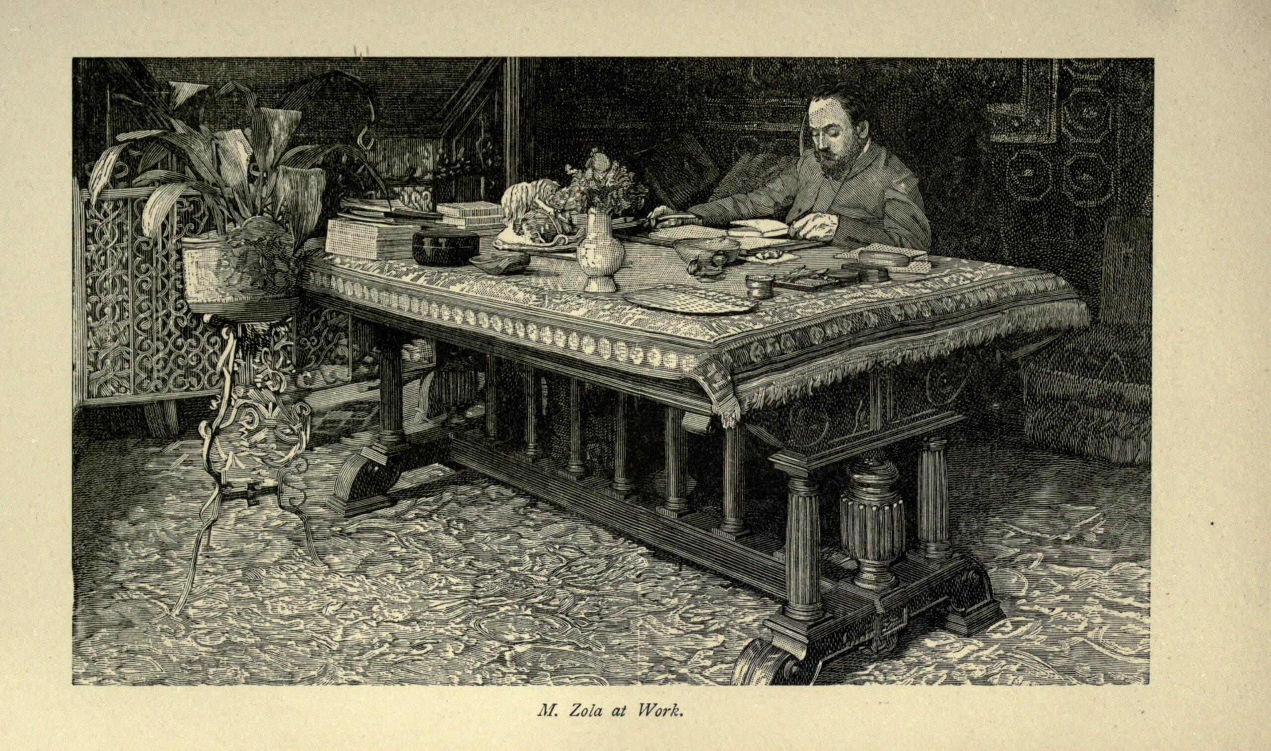 Émile zola en su escritorio