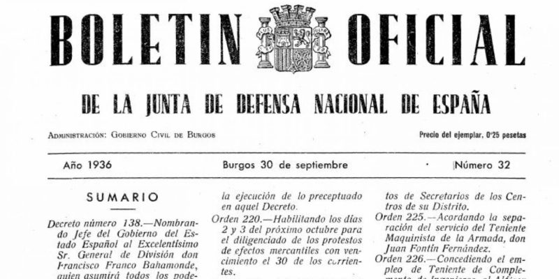 Junta de Defensa Nacional - Guerra Civil Española