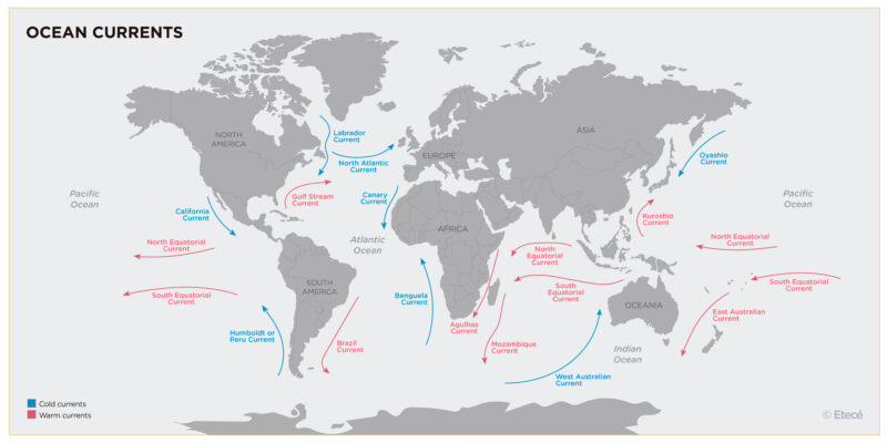 Map ocean currents